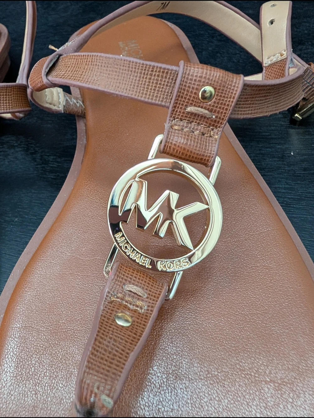 Michael Kors MK Logo T-Strap Sondra Sandals
